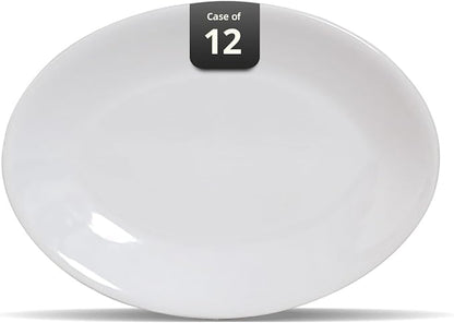 Stoneware Coupe Commercial Grade Dinnerware, Bright White, Oval Platter 13.5" x 10", Case of 12