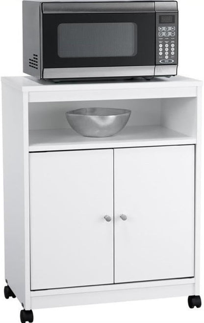 Ameriwood Home Good to Go Landry Microwave Cart, White