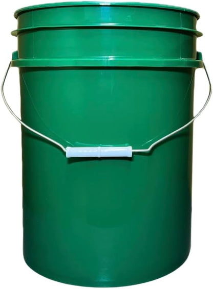 House Naturals 5 Gallon Premium HPDE Plastic Bucket - Made in USA Food Grade Storage Container, BPA Free All Purpose Pail (4, Dark Green)