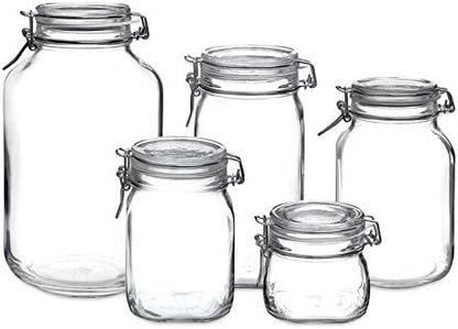 Bormioli Rocco Fido Clear Glass Jar with 85 mm Gasket, 2 Liter