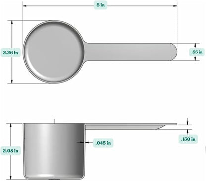 1/2 Cup (4 Oz. | 118.4 mL) Long Handle Scoop for Measuring Coffee, Pet Food, Grains, Protein, Spices and Other Dry Goods (Pack of 5)