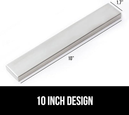 GORILLA GRIP Stainless Steel Magnetic Knife Holder for Wall, Multi-Purpose Magnet Bar for Knives, Tools, Art Supplies, Heavy Duty Strip Holds Up to 6 lbs, Kitchen Organizer, Drilling Required, 10 Inch