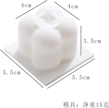 DIY 3D Candle Mold Handmade Aromatherapy Soy Wax Candle Silicone Mold Plaster Candles Mould UV Epoxy Resin Soap Molds (1 Small Cavity)