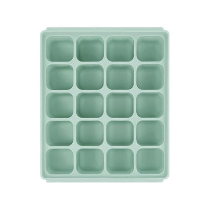 Baby Food Storage Silicone Cubes with Clip-On Lid Freezer Tray Baby Food Soups Purees Ice Easy and Safe Design Made in Korea (20, Ocean Blue)