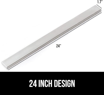 GORILLA GRIP Stainless Steel Magnetic Knife Holder for Wall, 24 Inch, Multi-Purpose Magnet Bar for Knives, Tools, Art Supplies, Heavy Duty Strip Holds Up to 6 lbs, Kitchen Organizer, Drilling Required