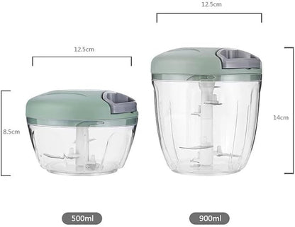 Food Chopper,Garlic Chopper with Container,Vegetable Kitchen Cutter,Pull String Hand Manual Food Processor Sharp Blades Mincer Shredder for Cutting Onions Chili Ginger Seasoning (Pink, 900ml)