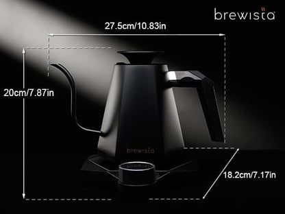 Brewista X Series Electric Gooseneck Kettle, Stainless Steel Water Boiler, Precise Digital Temperature Control, Fast Boiling, Keep Warm, Auto Shut-Off for Pour-Over Coffee & Tea, Home, 0.8L, Black
