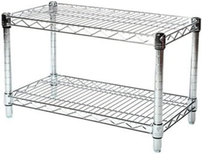 Shelving Inc. 14" d x 42" w Chrome Wire Shelving with 2 Tier Shelves, Weight Capacity 800lbs Per Shelf