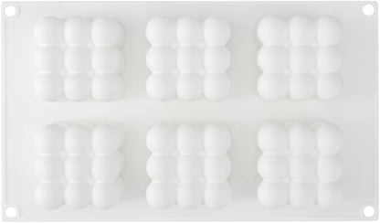 Restaurantware-6 Cavities Pastry & Baking Mold, 1 Oven-Ready 3D Mold - Flexible, Freezable, White Silicone Silicone Mold For Baking, Easy Release, For Chocolate, Cheesecake, Jelly, Or Mousse