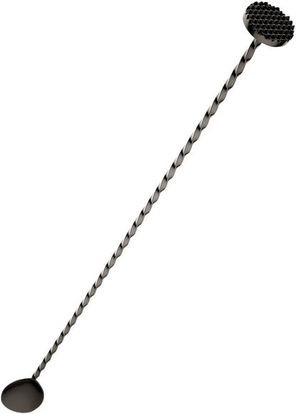 Barfly Bar Spoon with Muddler 15 3/4" (40.0 cm), (40 cm), Gun Metal Black