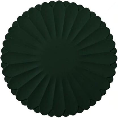 Heat-Resistant Silicone Trivet Mats, Non-Slip Hot Plate Holder for Kitchen Countertops & Dining Table, Reusable Pot Holder Pad with Secure Grip, Dishwasher Safe (Green, Diameter: 30cm/11.81")