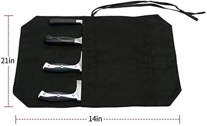 HERSENT Chef's Knife Roll Bag,Portable Travel Chef Knife Case Carrier Storage Bag with 4 Slots Best Gift for Pro Chef or Culinary Enthusiasts Men Women