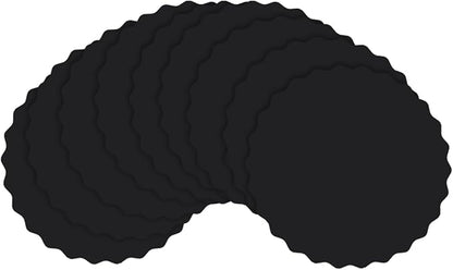 qiqee 12 Inch Black Wave Cake Boards Round 15-Packs Circles Rounds Base Food-Grade Cardboard Wave Cake Plate（Thinner But Stronger）