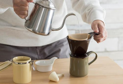Zero Japan - Bee House Pour Over Coffee Dripper - Lead-Free & Cadmium-Free Ceramic Coffee Maker with Elegant Peek Hole, Drip Cone Brewer Coffee Gifts, Brewing Accessories - Steel Gray, Standard Size