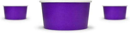 UNIQ 1000-Count 4 oz Paper Ice Cream Cups Purple Color | Perfect for Halloween, Holidays & Parties | Small Disposable Food & Dessert Bowls | Frozen Dessert Supplies