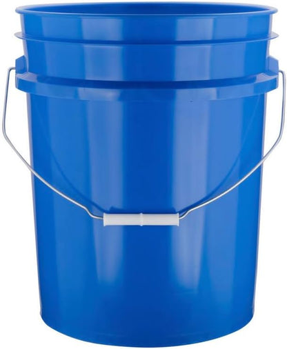 House Naturals 5 Gallon Premium HPDE Plastic Bucket - Made in USA Food Grade Storage Container, BPA Free All Purpose Pail (5, Blue)