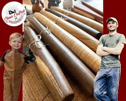 Handmade 20 French Rolling Pin for Dough - Cherry Wood Roller, Perfect Wooden Rolling Pin for Baking, Pizza, Chapati, and Tortilla. Crafted in Kentucky. Tapered