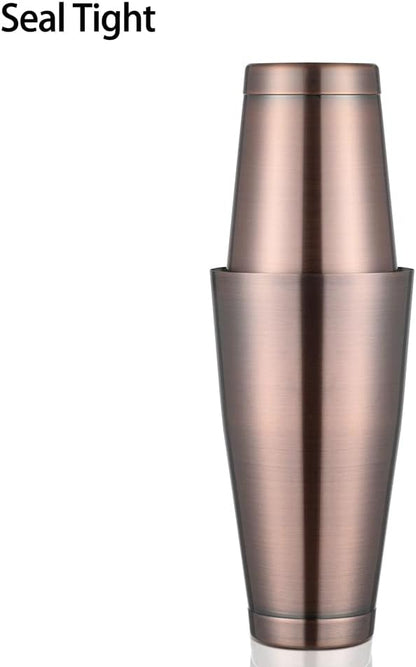Boston Cocktail Shaker Antique Copper, Cocktail Shaker Tins Weighted, Bar Shaker Set Bartender Shakers for Bartending - Martini Shaker Stainless Steel Drink Mixer | Bar Tools Metal Shaking Tin