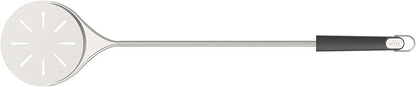 Witt Stainless Steel Pizza Turning Peel - 6.5" Diameter, Long Handle, Nonstick, Lightweight, Perforated Design, Essential for Pizza Oven Owners, Chefs, Cooks, Bakers