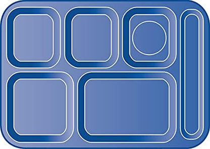 Carlisle FoodService Products P614R05 Right-Hand 6-Compartment Polypropylene Tray, 10" x 14", Red