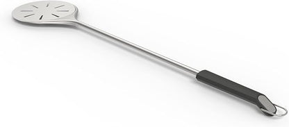 Witt Stainless Steel Pizza Turning Peel - 6.5" Diameter, Long Handle, Nonstick, Lightweight, Perforated Design, Essential for Pizza Oven Owners, Chefs, Cooks, Bakers
