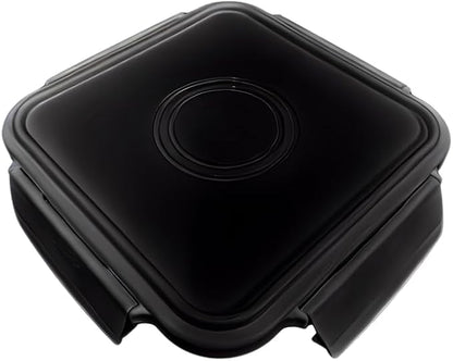 House Naturals 4 Gallon Square Food Grade Bucket Pail with Plastic Handles and Lid (Pack of 3) Made in USA containers (Magenta - Black lids)