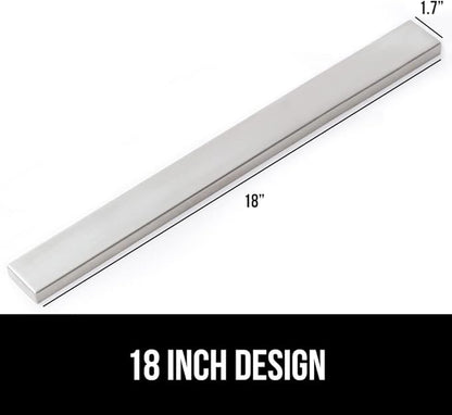 GORILLA GRIP Stainless Steel Magnetic Knife Holder for Wall, 18 Inch, Multi-Purpose Magnet Bar for Knives, Tools, Art Supplies, Heavy Duty Strip Holds Up to 6 lbs, Kitchen Organizer, Drilling Required