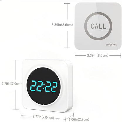 SINGCALL Restaurant Pager System Waiter Calling System Pagers and Beepers for Kitchen,Fast Food,Hotel,Restaurants,Cafe,Bar to Call Waiters 8 Waterproof Wireless Call Buttons 1 Number Display Receiver