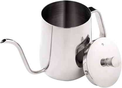 Restaurantware Restpresso 12 Ounce Gooseneck Kettle, 1 Dishwashable Pour Over Kettle - With Thermometer Hole, Non-Stick Coating, Stainless Steel Stovetop Kettle, Built-In Handle, - Restaurantware