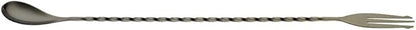 Barfly Bar Spoon, Fork End 12 3/8" (31.5 Cm), Gun Metal Black
