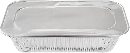 Restaurantware-LIDS ONLY: Foil Lux Foil Pan Lids Pack of 25 Oven-Ready Aluminium Tray Covers - Pans Sold Separately, Fits 1/3 Third-Size Steam Table, Foldable Edges, Freezable, Silver, Disposable