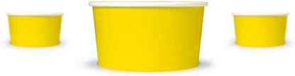 UNIQ 1000-Count 4 oz Paper Ice Cream Cups Yellow Color | Disposable Dessert Bowls in Many Colors | Frozen Dessert Supplies