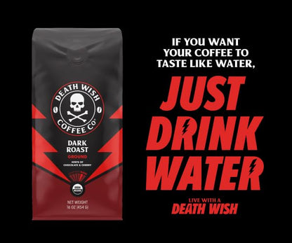 Death Wish Coffee - Single Serve Pods - Dark Roast Coffee Pods - Made with USDA Certified Organic - Extra Kick of Caffeine (100 Count (Pack of 1), Espresso Roast)