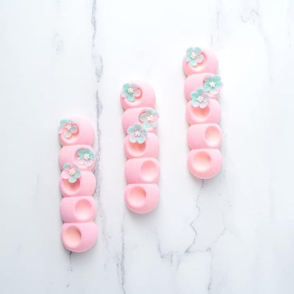 Pastry Tek 6 Cavities Flower Mold, 1 Oven-Ready Flower Chocolate Mold - Flexible, Freezable, White Silicone Flower Candy Mold, Easy Release, For Baking - Restaurantware