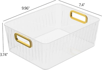 Kiddream 6 Packs Clear Fridge Organizer Bins, Plastic Pantry Organizers and Storage Bins