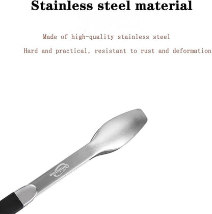 Commercial Grade Barbecue Tongs Stainless Steel 18-Inch Extra Long Heavy Duty Barbecue Tongs, Heat Resistant Handles for BBQ Outdoor Kitchen and Camping Cooking Grilling Food