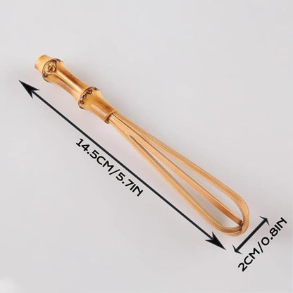 Handmade Wooden Whisks for Cooking - 5.7In Natural Bamboo Whisk, Mini Whisk for Whisking, Beating, Blending, Frothing & Stirring (5.7 Inches)