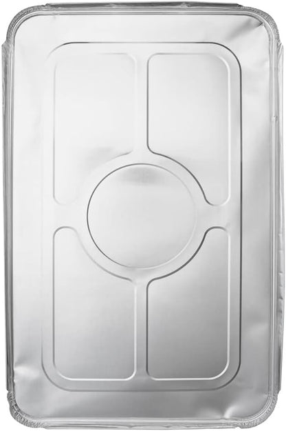 Restaurantware-LIDS ONLY: 25 Foil Pan Lids, Fits Full Size Steam Table Lid, Oven-Ready Tray Lids, Freezable, Silver Aluminum Disposable Turkey Pan Covers, Pans Sold Separately