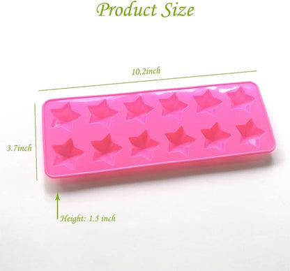 Star Chocolate Mold,Reusable Five Pointed Star Silicone Mold for Making Chocolates,Ice Cubes,Jellies and Candies(Pink)