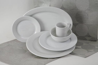 Tuxton China ALH-116 Platter, 11-3/4" x 8-1/2", Oval, Wide Rim, Rolled Edge, Microwave and Dishwasher Safe, Oven Proof, Fully Vitrified, Alaska, Porcelain White, Pack of 12