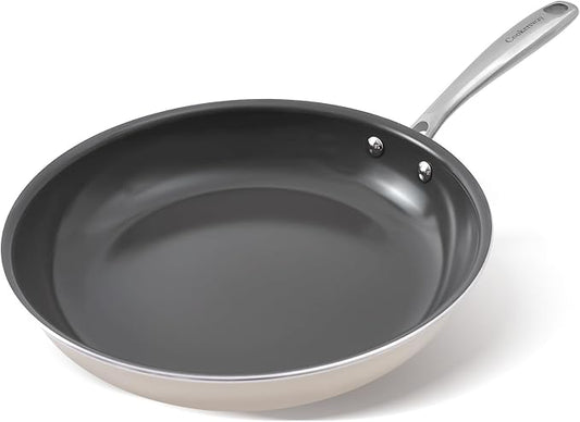 Skillet Ceramic Non Stick Frying Pan, 9.5Inches Nonstick Egg Fry Chefpan for Cooking, PFOA PTFE PFAS Free,Induction Compatible,Oven,Dishwasher Safe