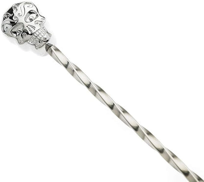 Barfly 13-Inch Bar Spoon, Sugar Skull End