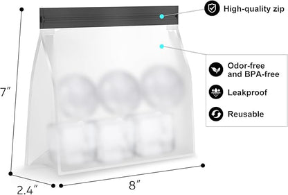 Samuelworld Large Silicone Premium Ice Trays, 2 Inches Big Cubes & 2.5 Inches Sphere Ice Molds - BPA Free, Craft Ice Maker for Gifting, Easy Release - Black(With Ice Bag)