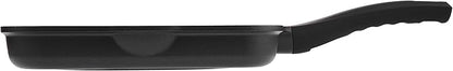 11 Inch Non Stick Grill Pan Granite Coated with Pour Spout - Lightweight 2.66 Quart Grill Pan for Indoor Cooking with Grip Handle - Induction Compatible PFOA Free Stove Top (Black)