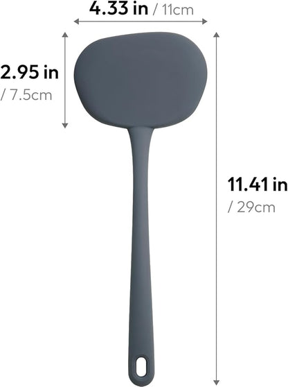 carrotez Silicone Wide Spatula Turner Heat Resistant Flipper 1 Pack Dark Gray