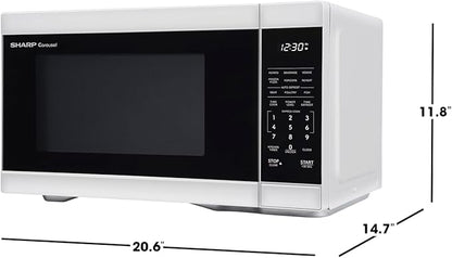 SHARP Countertop Microwave Oven with Removable 12.4" Carousel Turntable, 1000 Watt, 1.1 Cubic Feet, White