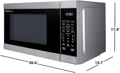 SHARP Countertop Microwave Oven with Removable 12.4" Carousel Turntable, 1000 Watt, 1.1 Cubic Feet, Stainless Steel