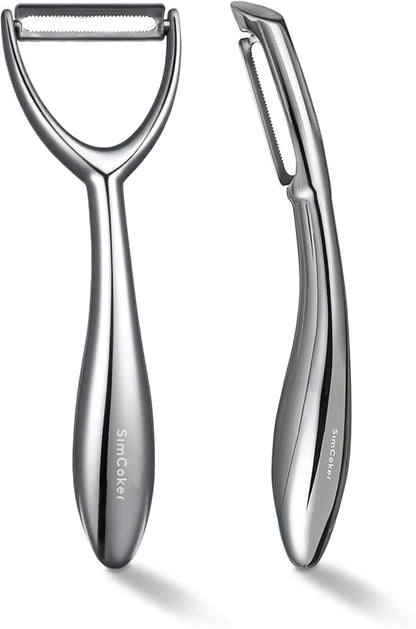 Y & I Peeler Set – Multi-Purpose Vegetable Peeler, 304 Stainless Steel Potato Peeler with Ultra-Sharp Serrated Blade & Ergonomic Handle (5-Year Warranty)