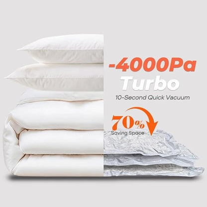 Vacuum Storage Bags for Clothing Travel, 8 Pack 29" Vacuum Seal Bags with Wireless Charging Pump Compression Packing for Clothes Suitcase Luggage Travel