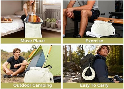 Travel Laundry Bag, Pump Free Vacuum Storage Bag Reusable Compression Dirty Clothes Travel Bag Waterproof Wet Dry Bags Large Capacity Space Saver Bags Camp Clothes Organizer (1 Pcs)(White, M)